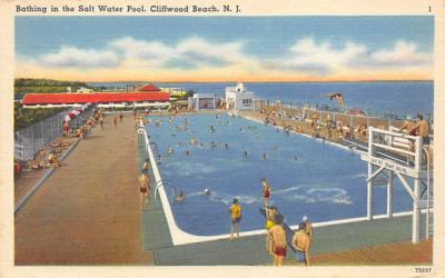 Bathing in the Salt Water Pool Cliffwood Beach, New Jersey Postcard