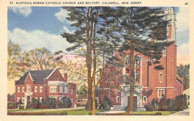 St. Aloysius Roman Catholic Church and Rectory Caldwell, New Jersey Postcard