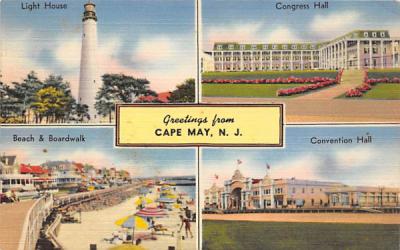 Greetings from Cape May, N. J., USA New Jersey Postcard