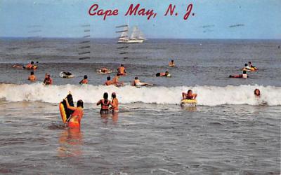 Enjoying the Surf Cape May, New Jersey Postcard