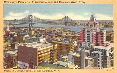 Bird'-Eye View of U. S. Custom House Camden, New Jersey Postcard