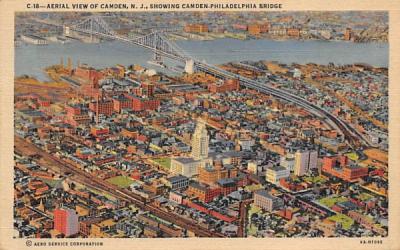 Aerial View of Camden, N. J., USA New Jersey Postcard