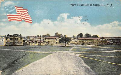 View of Section of Camp Dix New Jersey Postcard