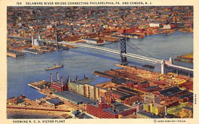 Delaware River Bridge  Camden, New Jersey Postcard