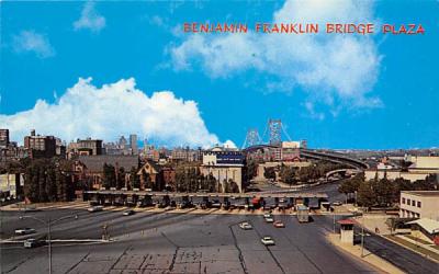 Benjamin Franklin Bridge Plaza Camden, New Jersey Postcard