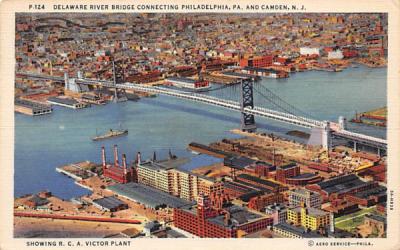 Delaware River Bridge Camden, New Jersey Postcard