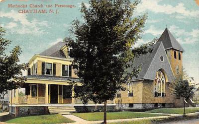 Methodistg Church and Parsonage Chatham, New Jersey Postcard