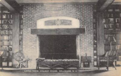 Living Room, Holiday House Delaware, New Jersey Postcard