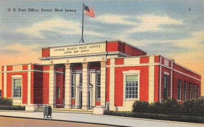 U. S. Post Office Dover, New Jersey Postcard