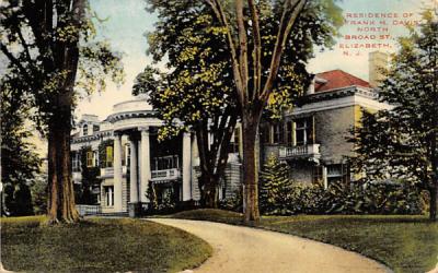 Residence of Frank H. Davis Elizabeth, New Jersey Postcard