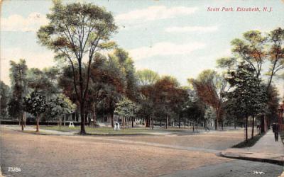 Scott Park Elizabeth, New Jersey Postcard