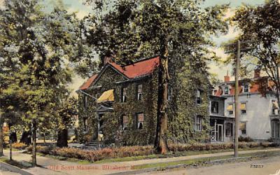 Old Scott Mansion Elizabeth, New Jersey Postcard