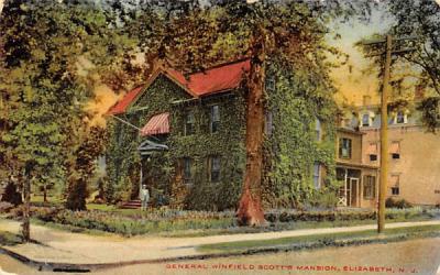 General Winfield Scott's Mansion Elizabeth, New Jersey Postcard