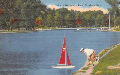 Lake in Warinanco Park Elizabeth, New Jersey Postcard