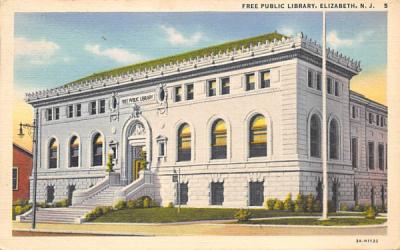 Free Public Library Elizabeth, New Jersey Postcard