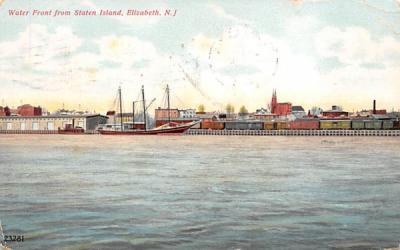 Water Front from Staten Island Elizabeth, New Jersey Postcard