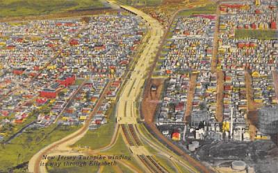 Elizabeth, New Jersey, USA, as seem from the air Postcard