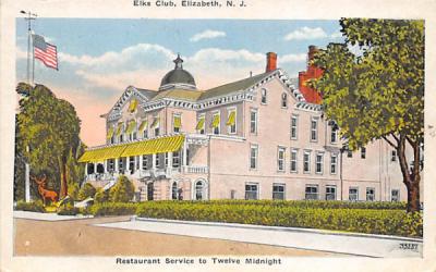 Elks Club Elizabeth, New Jersey Postcard