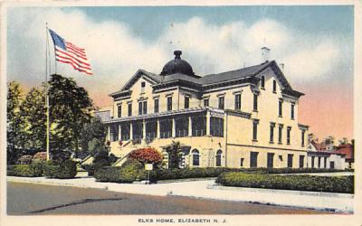 Elks Home Elizabeth, New Jersey Postcard