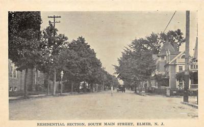 Residential Section, South Main Street Elmer, New Jersey Postcard