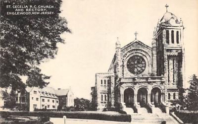 St. Cecelia R. C. Church and Rectory Englewood, New Jersey Postcard