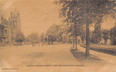 North Broad Street and Westminster Avenue Elizabeth, New Jersey Postcard
