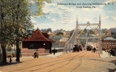 Delaware Bridge, showing Phillipsburg, N. J., USA Easton, New Jersey Postcard