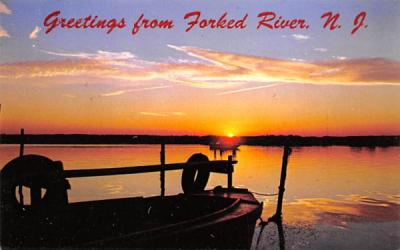 Peaceful Harbor at Sunset Forked River, New Jersey Postcard