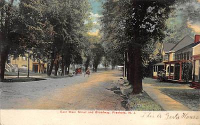 East Main Street and Broadway Freehold, New Jersey Postcard