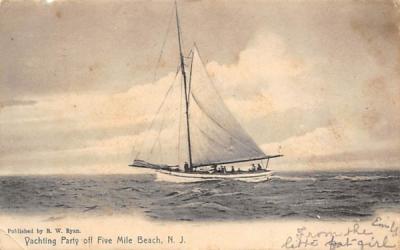 Yachting Party off Five Mile Beach New Jersey Postcard
