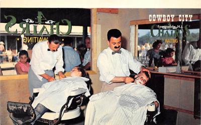 The Cowboy City Barber Shop Farmingdale, New Jersey Postcard