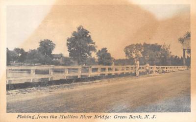 Fishing from Mullica River Bridge Green Bank, New Jersey Postcard