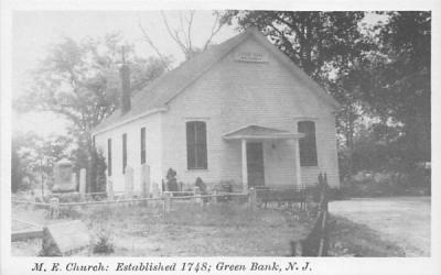 M. E. Church Green Bank, New Jersey Postcard