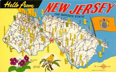Hello from New Jersey The Garden State Postcard