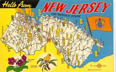 Hello from New Jersey The Garden State Postcard
