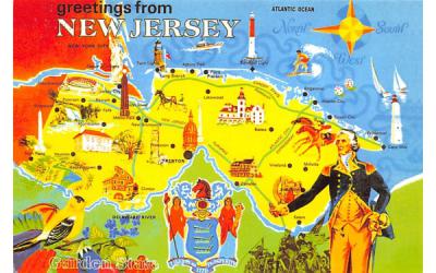 Greetings from New Jersey, USA Postcard