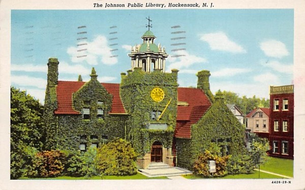 The Johnson Public Library Hackensack, New Jersey Postcard