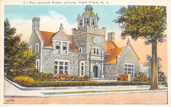 The Johnson Public Library Hackensack, New Jersey Postcard