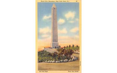 World War Monument  High Point Park, New Jersey Postcard