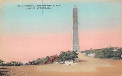 War Memorial and Parking Plaza High Point Park, New Jersey Postcard
