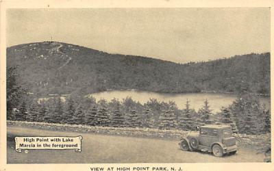 High Point with Lake Marcia in the foreground High Point Park, New Jersey Postcard