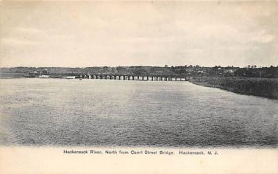 Hackensack River, North from Court Street Bridge New Jersey Postcard