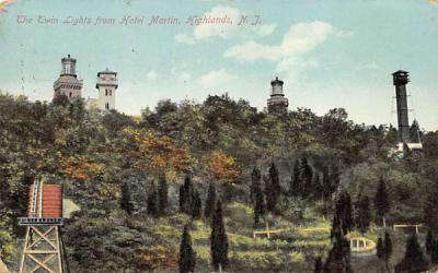 The Twin Lights from Hotel Martin Highlands, New Jersey Postcard