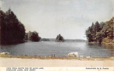 View from South End of Main Lake Highlands Lakes, New Jersey Postcard