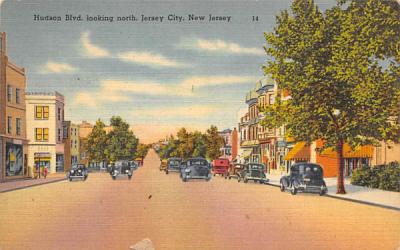 Hudson Blvd. looking north Jersey City, New Jersey Postcard