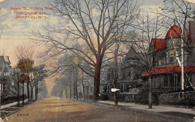 Bower St., looking West Jersey City, New Jersey Postcard