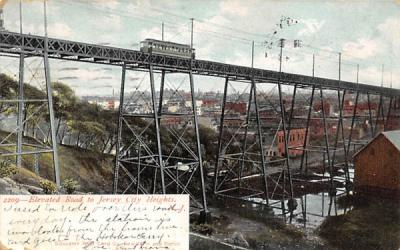 Elevated road to Jersey City Heights New Jersey Postcard