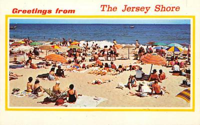 White sand, waves and blue water Jersey Shore, New Jersey Postcard