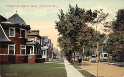 Glifford Ave. looking West Jersey City, New Jersey Postcard