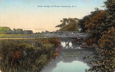 Rustic Bridge and Creek Keansburg, New Jersey Postcard